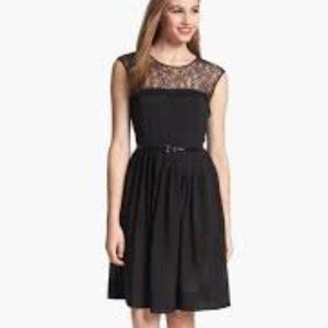 Fits Big- Dynamite Black Chiffon Dress Lace Collar
